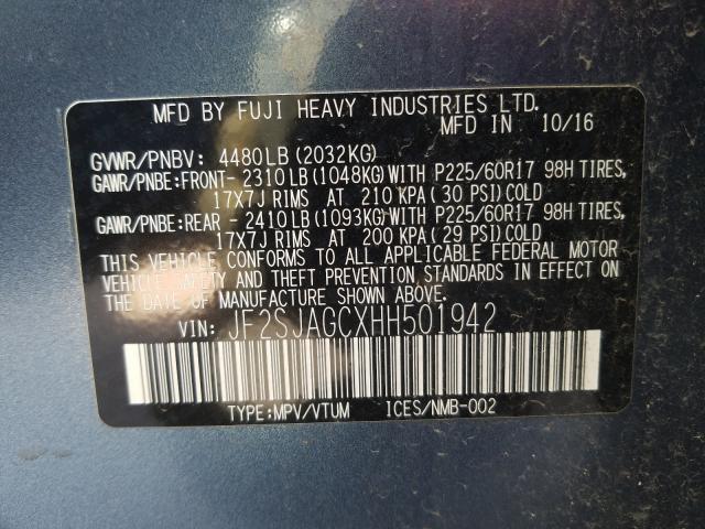 Photo 9 VIN: JF2SJAGCXHH501942 - SUBARU FORESTER 2 