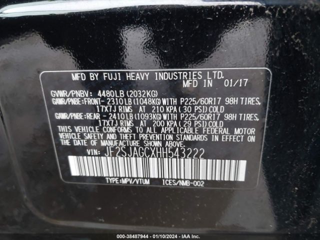 Photo 8 VIN: JF2SJAGCXHH543222 - SUBARU FORESTER 