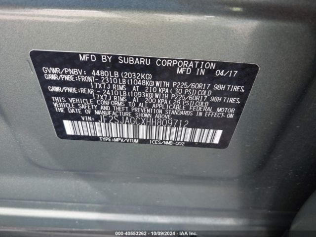 Photo 8 VIN: JF2SJAGCXHH809712 - SUBARU FORESTER 