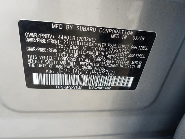 Photo 9 VIN: JF2SJAGCXJH558700 - SUBARU FORESTER 2 