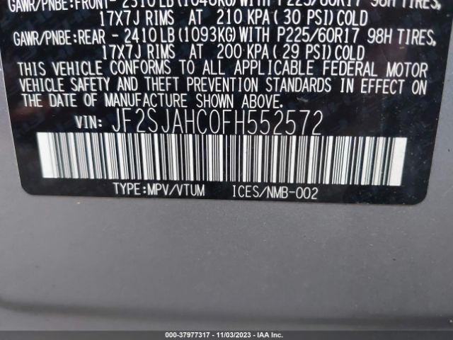 Photo 8 VIN: JF2SJAHC0FH552572 - SUBARU FORESTER 