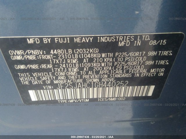 Photo 8 VIN: JF2SJAHC1GH440252 - SUBARU FORESTER 