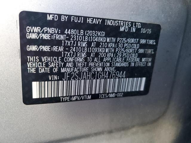 Photo 12 VIN: JF2SJAHC1GH476944 - SUBARU FORESTER 2 