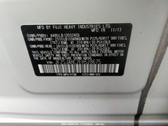 Photo 8 VIN: JF2SJAHC2EH528675 - SUBARU FORESTER 