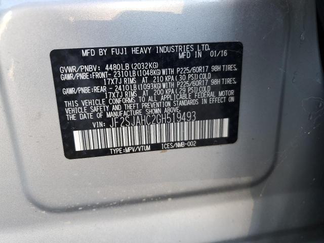 Photo 12 VIN: JF2SJAHC2GH519493 - SUBARU FORESTER 2 