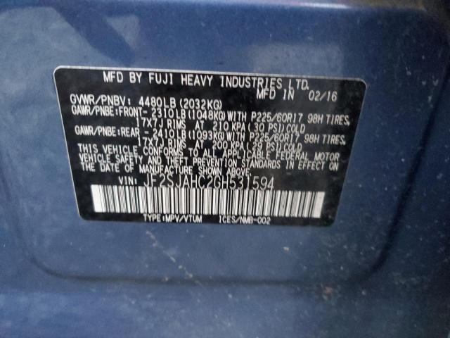 Photo 13 VIN: JF2SJAHC2GH531594 - SUBARU FORESTER 2 