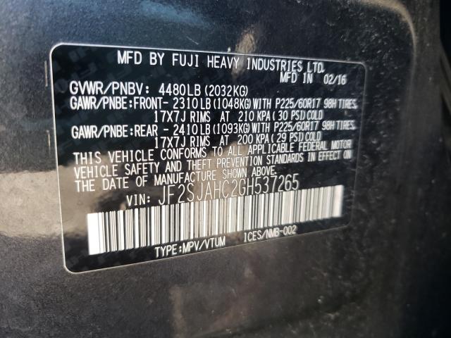 Photo 9 VIN: JF2SJAHC2GH537265 - SUBARU FORESTER 2 