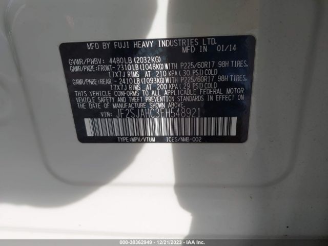 Photo 8 VIN: JF2SJAHC3EH548921 - SUBARU FORESTER 