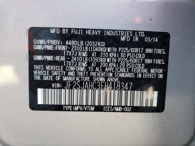 Photo 9 VIN: JF2SJAHC3FH418347 - SUBARU FORESTER 2 