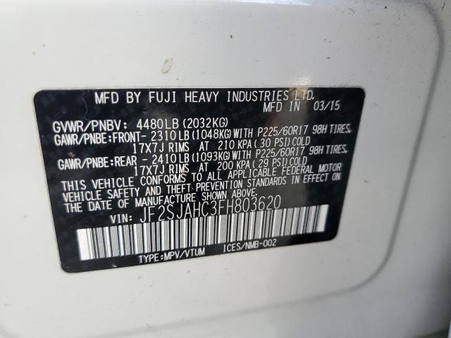 Photo 12 VIN: JF2SJAHC3FH803620 - SUBARU FORESTER 2 