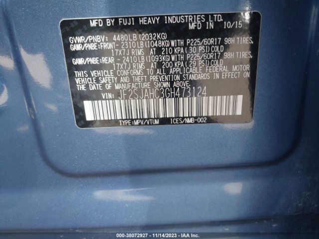 Photo 8 VIN: JF2SJAHC3GH473124 - SUBARU FORESTER 