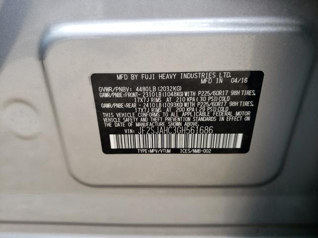 Photo 9 VIN: JF2SJAHC3GH561686 - SUBARU FORESTER 2 