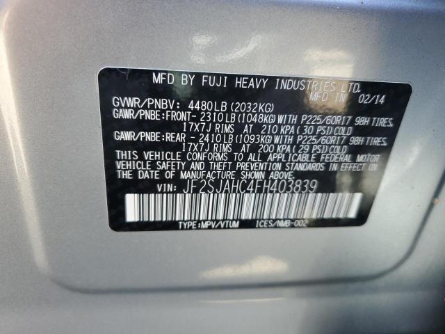 Photo 12 VIN: JF2SJAHC4FH403839 - SUBARU FORESTER 2 