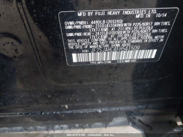 Photo 8 VIN: JF2SJAHC4FH541509 - SUBARU FORESTER 