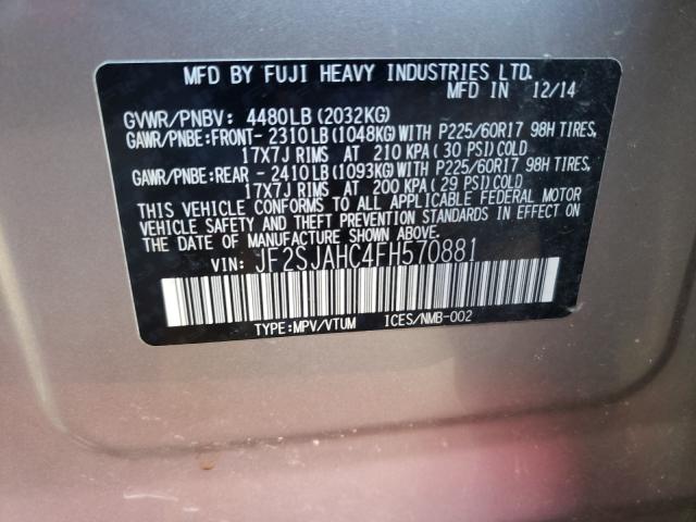 Photo 9 VIN: JF2SJAHC4FH570881 - SUBARU FORESTER 