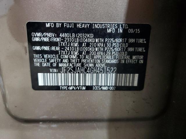 Photo 12 VIN: JF2SJAHC4GH451522 - SUBARU FORESTER 2 