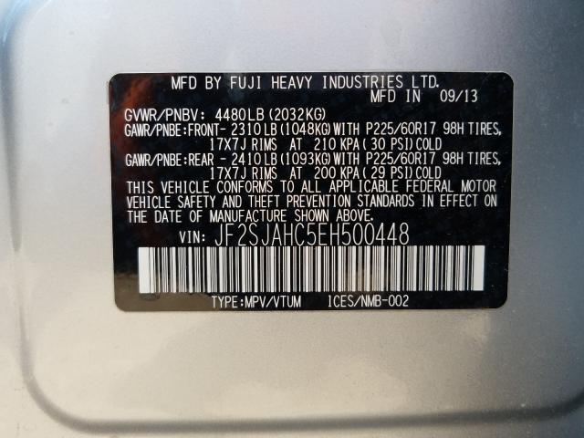 Photo 9 VIN: JF2SJAHC5EH500448 - SUBARU FORESTER 2 