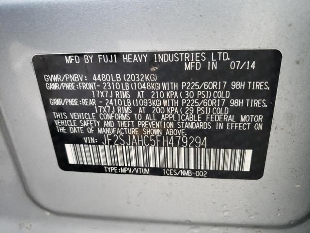 Photo 12 VIN: JF2SJAHC5FH479294 - SUBARU FORESTER 2 