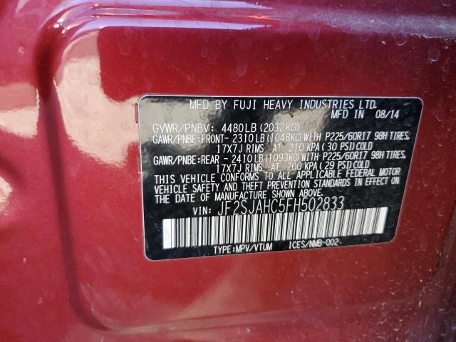 Photo 9 VIN: JF2SJAHC5FH502833 - SUBARU FORESTER 2 