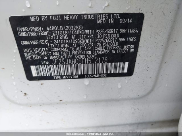 Photo 8 VIN: JF2SJAHC5FH512178 - SUBARU FORESTER 