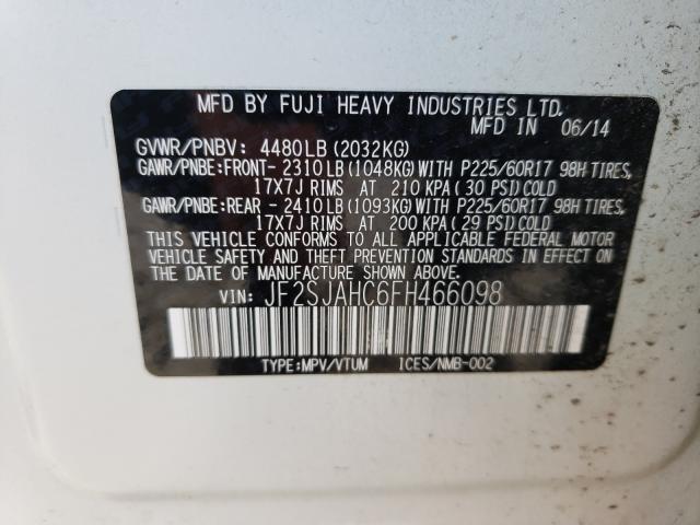 Photo 9 VIN: JF2SJAHC6FH466098 - SUBARU FORESTER 