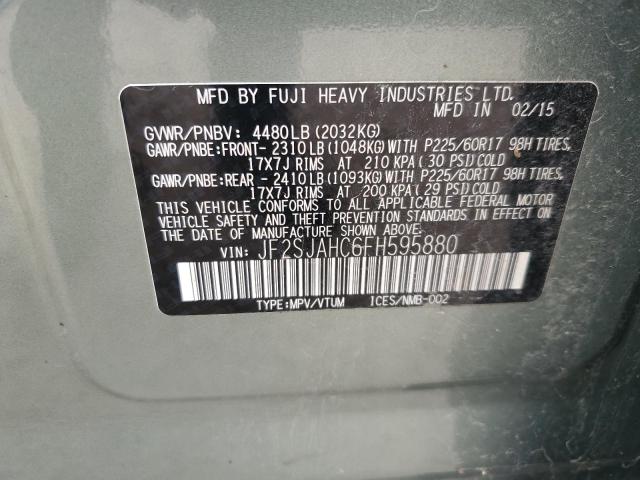 Photo 9 VIN: JF2SJAHC6FH595880 - SUBARU FORESTER 2 