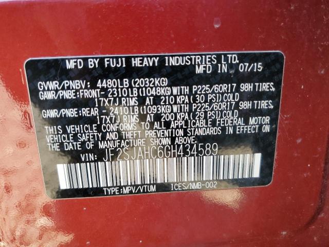 Photo 9 VIN: JF2SJAHC6GH434589 - SUBARU FORESTER 2 