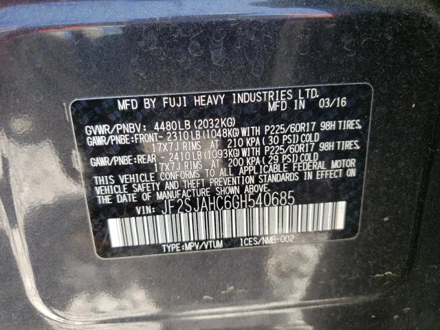 Photo 9 VIN: JF2SJAHC6GH540685 - SUBARU FORESTER 