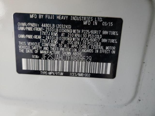 Photo 12 VIN: JF2SJAHC7FH809629 - SUBARU FORESTER 2 