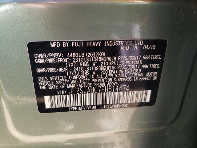 Photo 9 VIN: JF2SJAHC7FH814474 - SUBARU FORESTER 2 