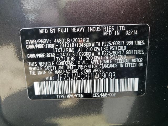 Photo 9 VIN: JF2SJAHC8FH409093 - SUBARU FORESTER 2 