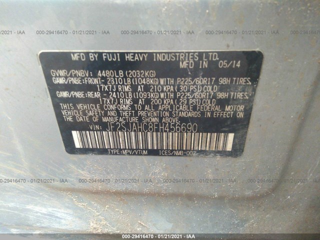 Photo 8 VIN: JF2SJAHC8FH456690 - SUBARU FORESTER 