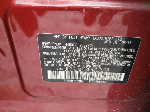 Photo 11 VIN: JF2SJAHC8FH803029 - SUBARU FORESTER 2 