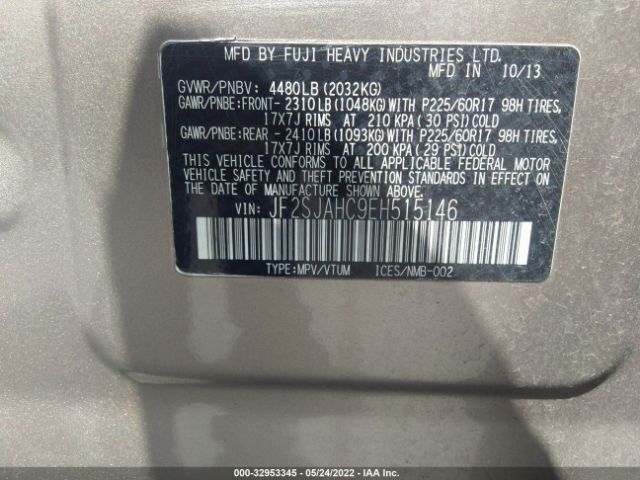 Photo 8 VIN: JF2SJAHC9EH515146 - SUBARU FORESTER 