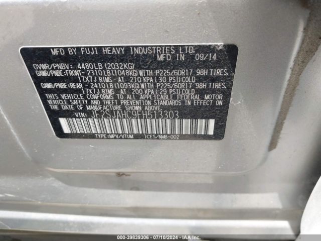 Photo 8 VIN: JF2SJAHC9FH513303 - SUBARU FORESTER 