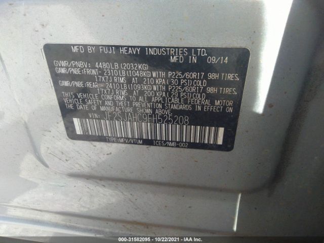 Photo 8 VIN: JF2SJAHC9FH525208 - SUBARU FORESTER 