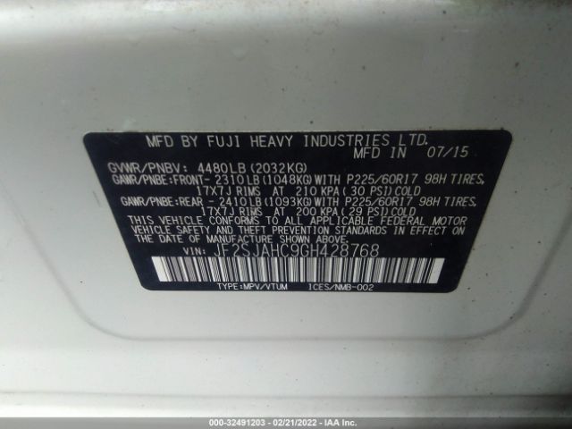 Photo 8 VIN: JF2SJAHC9GH428768 - SUBARU FORESTER 