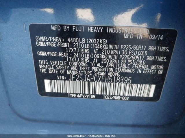 Photo 8 VIN: JF2SJAHCXFH518395 - SUBARU FORESTER 