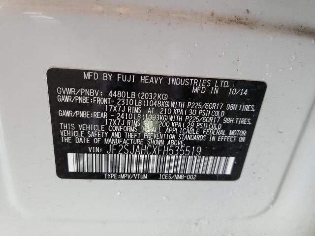 Photo 9 VIN: JF2SJAHCXFH535519 - SUBARU FORESTER 2 