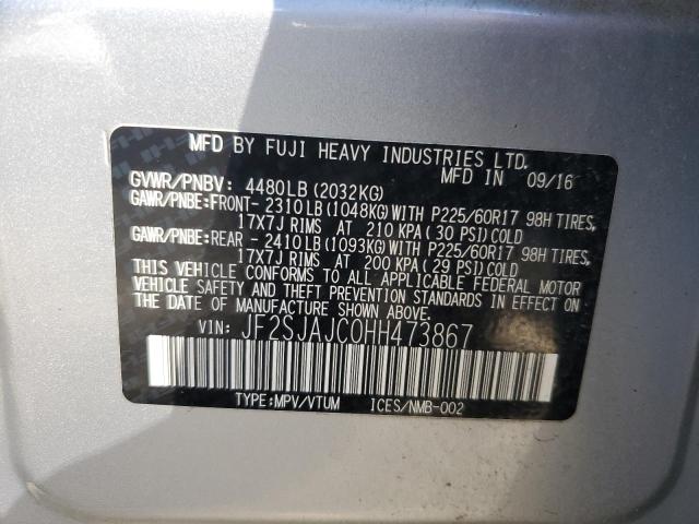 Photo 12 VIN: JF2SJAJC0HH473867 - SUBARU FORESTER 2 