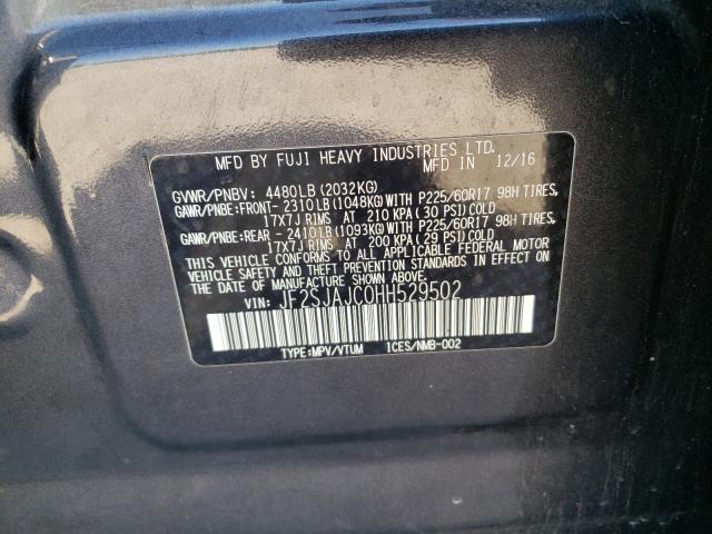 Photo 9 VIN: JF2SJAJC0HH529502 - SUBARU FORESTER 2 