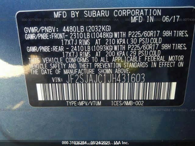 Photo 8 VIN: JF2SJAJC1JH431603 - SUBARU FORESTER 