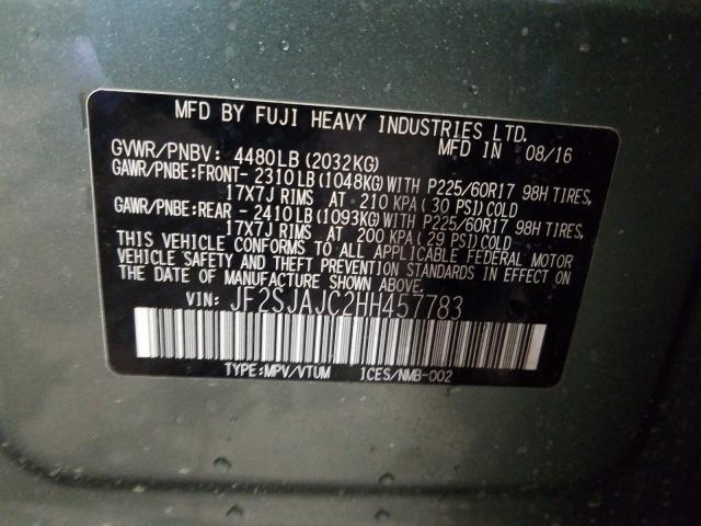 Photo 9 VIN: JF2SJAJC2HH457783 - SUBARU FORESTER 