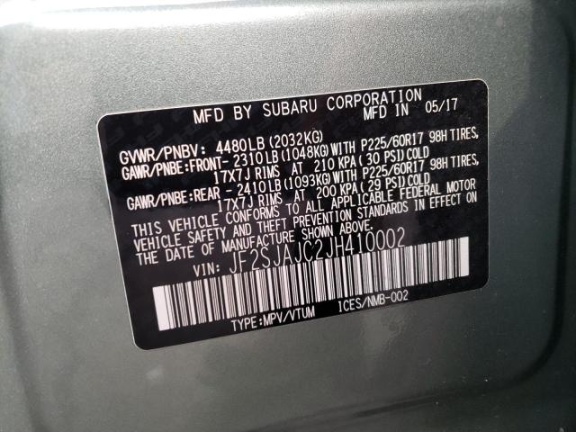 Photo 9 VIN: JF2SJAJC2JH410002 - SUBARU FORESTER 