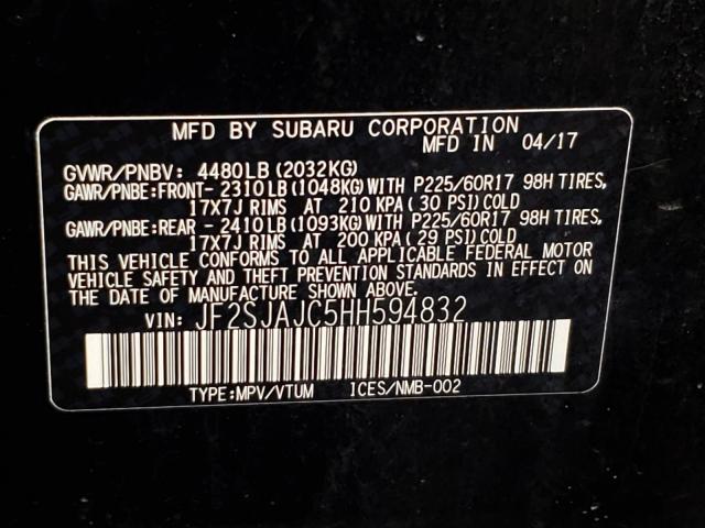 Photo 9 VIN: JF2SJAJC5HH594832 - SUBARU FORESTER 