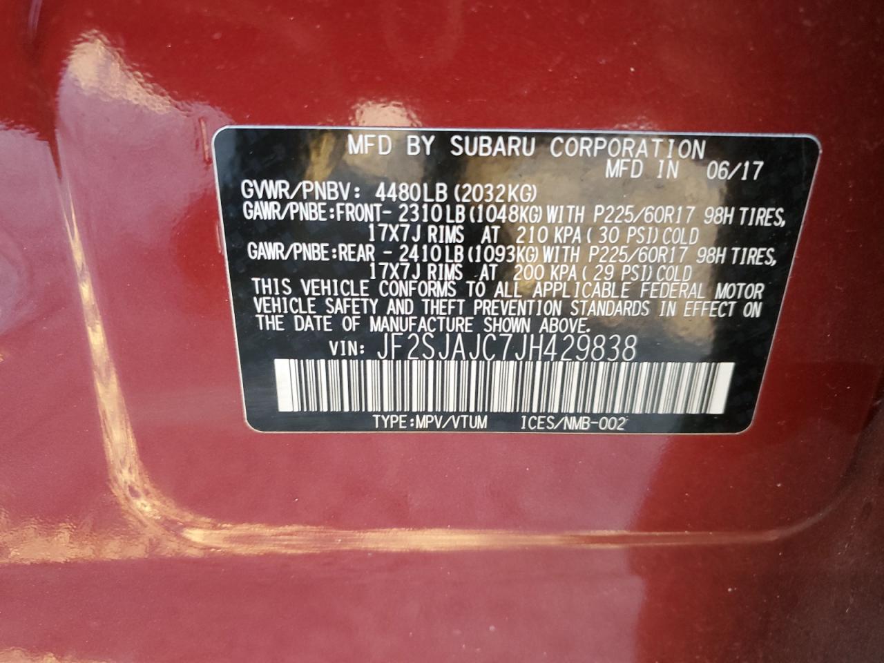 Photo 11 VIN: JF2SJAJC7JH429838 - SUBARU FORESTER 