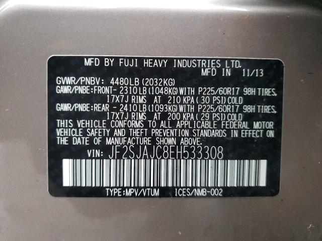 Photo 12 VIN: JF2SJAJC8EH533308 - SUBARU FORESTER 