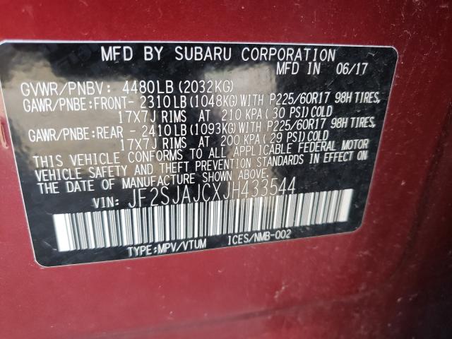 Photo 9 VIN: JF2SJAJCXJH433544 - SUBARU FORESTER 2 