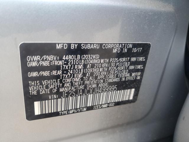 Photo 11 VIN: JF2SJAJCXJH499995 - SUBARU FORESTER 