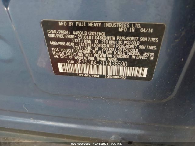 Photo 8 VIN: JF2SJAKC2FH436590 - SUBARU FORESTER 